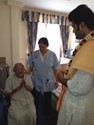 Pujya 108 Goswami Shri Vrajraj Kumarji Mahodayshri blessing residents in the care home