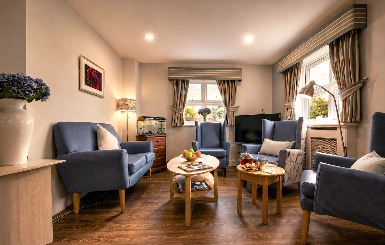 Ashbrook Nursing Home modern resident lounge, Edmonton, London